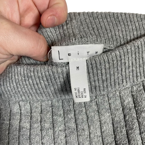 Leith Women’s Ribbed Knit Sweater Midi Skirt in Grey Size M - Picture 4 of 6